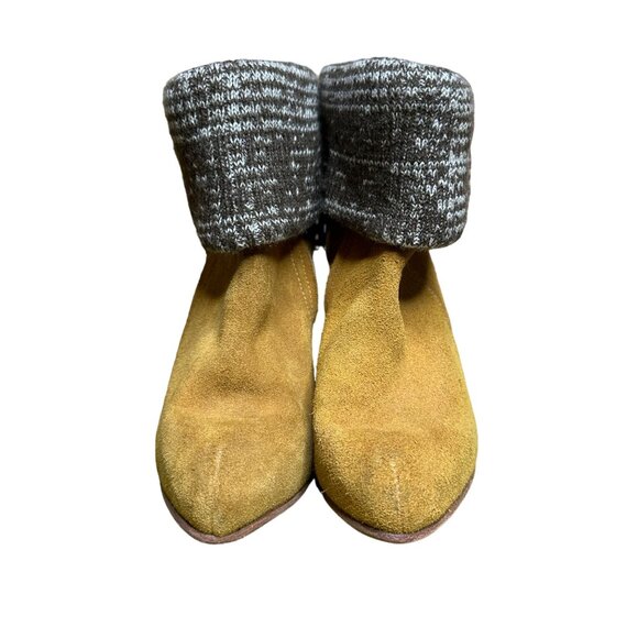 Rachel Comey Colton Ankle Boot Size 6.5 Fold-Over Knit Cuff Tan Suede Sweater - Picture 6 of 10